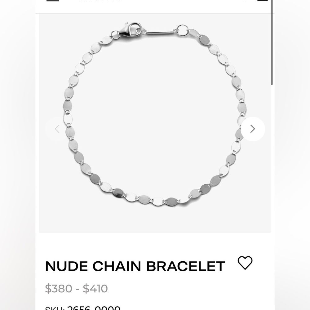 Lana Jewelry White Gold chain bracelet. Size 7.